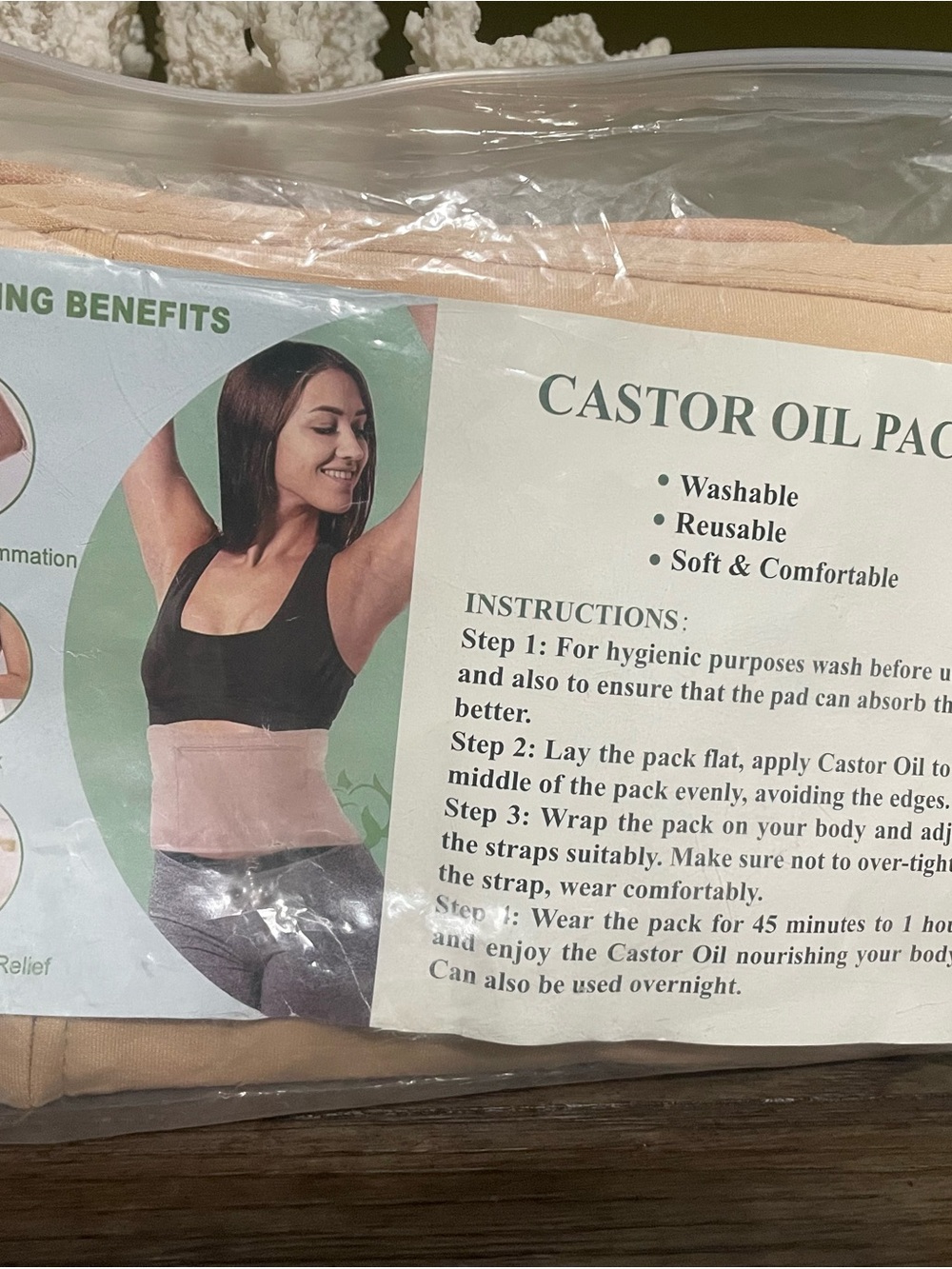 Castor Oil Pack Waist Wrap - Beige